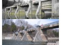 Springbank Dam in 2006 (top) and 2008 (bottom), Thames River, London, Ontario